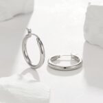 SWEETV 925 Sterling Silver Post Hoop Earrings-Chunky Huggie Earrings for Women, Diameter 25/30/40/50MM - Image 6