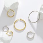SWEETV 925 Sterling Silver Post Hoop Earrings-Chunky Huggie Earrings for Women, Diameter 25/30/40/50MM - Image 7