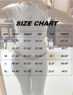 AYWA Women's 2 Piece Lounge Sets Short Sleeve Crop Top Foldover Flare Pants Casual Pajama Outfits - Image 5