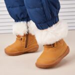 BMCiTYBM Toddler Snow Boots Baby Boys Girls Winter Warm Boots Infant High Top Shoes Faux Fur Bootie for Cold Weather Outdoor - Image 3