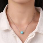Lit Wall Crystal Necklaces for Women 10mm 18K Gold White Plated Crystal Pendant Natural Stone Necklace Adjustable Gemstone Necklace Healing Crystal Necklace Silver Necklaces for Women - Image 3
