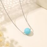 Lit Wall Crystal Necklaces for Women 10mm 18K Gold White Plated Crystal Pendant Natural Stone Necklace Adjustable Gemstone Necklace Healing Crystal Necklace Silver Necklaces for Women - Image 4