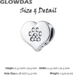 Dog Paw Print Charms on My Heart fit Pandora Animal Pet Bracelet | 925 Sterling Silver Puppy or Cat Pawprint Sparkly CZ Beads with Dog Bone, Gifts for Grandma, Mom, Daughter on Mothers Day - Image 3