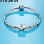 Dog Paw Print Charms on My Heart fit Pandora Animal Pet Bracelet | 925 Sterling Silver Puppy or Cat Pawprint Sparkly CZ Beads with Dog Bone, Gifts for Grandma, Mom, Daughter on Mothers Day - Image 4