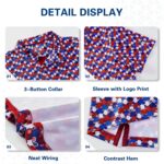 Mens Golf Shirt Short Sleeve Dry Fit Print Moisture Wicking Performance Patterns Collared Polo Shirt - Image 6