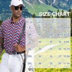 Mens Golf Shirt Short Sleeve Dry Fit Print Moisture Wicking Performance Patterns Collared Polo Shirt - Image 9