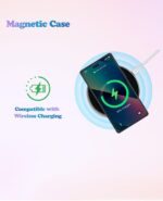 Glitter Magnetic for iPhone 16 Pro Case Rectangle, Compatible with Magsafe, Luxury Sparkle Seashell Abalone Pearl Colorful Cute Case, Women Girly Glossy Soft Slim Phone Cover, 6.3 inch - Image 3
