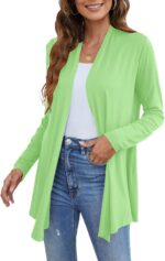 Ladlop Women's Lightweight Open Front Cardigans Long Sleeve Casual Soft Drape Fall Cardigan - Image 3
