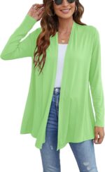 Ladlop Women's Lightweight Open Front Cardigans Long Sleeve Casual Soft Drape Fall Cardigan - Image 4