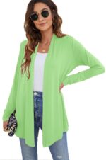 Ladlop Women's Lightweight Open Front Cardigans Long Sleeve Casual Soft Drape Fall Cardigan - Image 5