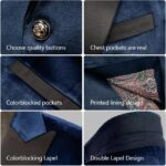 Men's Velvet Blazer One Button Casual Tuxedo for Men Blazer Lapel Prom Party Wedding Banquet - Image 7
