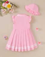 Toddler Girl Dress Baby Girls Button-up Polo Uniform Dresses 2 Pieces Summer Tennis Ruffle Sleeve Clothes Size 2T-8T - Image 6