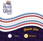 THE MARDI GRAS KREWE - Mardi Gras Beads, 33 Inch 10mm Round Plastic Necklaces – 12 Pack Patriotic Bulk Beads for Parade Throws, Party Favors & Costume Accessories - Red, White & Blue - Image 5