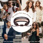 Btysun Father s Day Gift Ideas, Graduation Gifts for Men Him Teen Stocking Stuffers Mens Leather Bracelet Boyfriend Son Adjustable Brown Mens Jewelry with Inspirational Message - Image 6