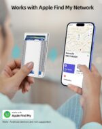 ExtreLife MagSafe Wallet, Work with Apple Find My, Magnetic Phone Wallet Stand for iPhone 17/16/15/14/13/12 Series, 8 Card Holder, RFID Blocking, Rechargeable, White - Image 3