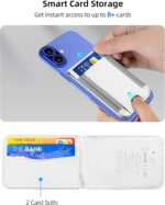 ExtreLife MagSafe Wallet, Work with Apple Find My, Magnetic Phone Wallet Stand for iPhone 17/16/15/14/13/12 Series, 8 Card Holder, RFID Blocking, Rechargeable, White - Image 5