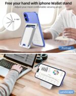 ExtreLife MagSafe Wallet, Work with Apple Find My, Magnetic Phone Wallet Stand for iPhone 17/16/15/14/13/12 Series, 8 Card Holder, RFID Blocking, Rechargeable, White - Image 7