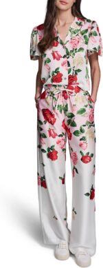 Karl Lagerfeld Women's Pull on Flower Print Summer Fashion Pants - Image 3