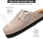 Genuine Suede Clogs for Women Leather Slip-on Mules Men's Potato Shoes Non Slip Sandals with Adjustable Buckle - Image 4