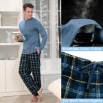 DG Hill Pajama Pants Men - Flannel Pajama Pants Fleece PJS Sets Cotton Top - Mens Pajama Set PJ Sleep Pant Loungewear Sets - Image 3
