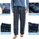 DG Hill Pajama Pants Men - Flannel Pajama Pants Fleece PJS Sets Cotton Top - Mens Pajama Set PJ Sleep Pant Loungewear Sets - Image 5
