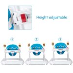 BABY JOY Baby Walker, Foldable Activity Walker with Adjustable Height, Large Tray & Removable Toys, Baby Walker with Wheels for Boys Girls 6-18 Months (Blue) - Image 3