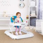 BABY JOY Baby Walker, Foldable Activity Walker with Adjustable Height, Large Tray & Removable Toys, Baby Walker with Wheels for Boys Girls 6-18 Months (Blue) - Image 7