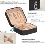 SUABO Jewelry Box Necklace Ring Storage Organizer Mini Jewelry case Earrings Leather Jewelry Travel Organizer for Women Girls Girlfriend Wife Gift Daisy - Image 5