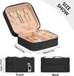 SUABO Jewelry Box Necklace Ring Storage Organizer Mini Jewelry case Earrings Leather Jewelry Travel Organizer for Women Girls Girlfriend Wife Gift Daisy - Image 6