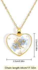 Forget-Me-Not Pressed Flower Necklace | Handmade Floral Necklace for Women | Forget-Me-Not Jewelry for Her - Image 3