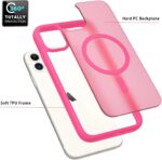 PinLiSheng Magnetic for iPhone 11 Case [Mil-Grade Drop Protection] [Compatible with Magsafe] Shockproof Slim Translucent Matte Protective Phone Case - Hot Pink - Image 5