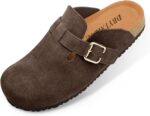 Women's Suede Clogs Leather Mules Slip On Sandals with Arch Support - Image 4