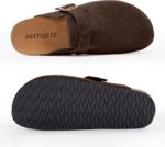 Women's Suede Clogs Leather Mules Slip On Sandals with Arch Support - Image 5