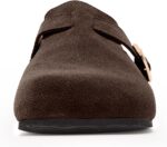 Women's Suede Clogs Leather Mules Slip On Sandals with Arch Support - Image 6