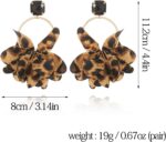 Leopard Print Fabric Large Circle Statement Dangle Earrings for Women Lady Party Jewelry - Image 3