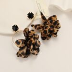 Leopard Print Fabric Large Circle Statement Dangle Earrings for Women Lady Party Jewelry - Image 6