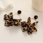 Leopard Print Fabric Large Circle Statement Dangle Earrings for Women Lady Party Jewelry - Image 7