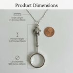 Vintage 925 Sterling Silver Magnifying Glass Necklace - 10X Loupe Monocle Necklace Pendant Reading Magnifier Lens (Little Bear) - Image 3