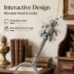 Vintage 925 Sterling Silver Magnifying Glass Necklace - 10X Loupe Monocle Necklace Pendant Reading Magnifier Lens (Little Bear) - Image 5