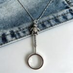 Vintage 925 Sterling Silver Magnifying Glass Necklace - 10X Loupe Monocle Necklace Pendant Reading Magnifier Lens (Little Bear) - Image 10