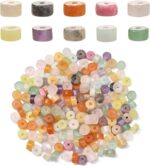 LiQunSweet 200 Pcs 10 Styles Natural Heishi Stone Disc Spacer Beads Flat Round Loose Stone Beads for Bracelet Earrings Necklace Jewelry Making - Image 3