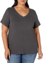 Amazon Essentials Women's Plus Size Short-Sleeve V-Neck T-Shirt - Image 2