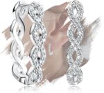 Fashion Sterling Silver Infinity Huggie Hoop Earrings for Women Dainty Charms White Gold Plated Hypoallergenic Jewelry Trendy Birthday Gift for Women - Image 2