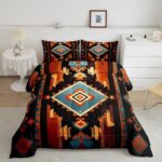 Feelyou Boho Bedding Set King Size Western Decor Comforter Set for Kids Boys Girls Southwest Native American Design Comforter Southwestern Geometric Duvet Set - Image 2