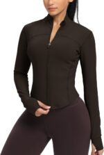 GYM RAINBOW Womens Zip Up Workout Jakcets Lightweight Slim Fit Running Athletic Jackets with Thumb Holes - Image 2