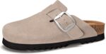 Genuine Suede Clogs for Women Leather Slip-on Mules Men's Potato Shoes Non Slip Sandals with Adjustable Buckle - Image 2