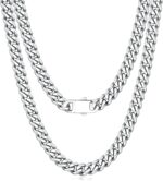 Jewlpire 5mm 7mm 9mm Silver Tone/18k Gold Plated Cuban Link Chain Necklace for Men, Stainless Steel Chains for Men with Push-lock Clasp, Luxury Mens Jewelry with Gift Box, 18 20 22 24 26 Inch - Image 2