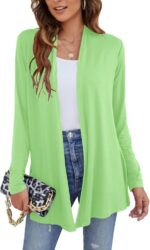 Ladlop Women's Lightweight Open Front Cardigans Long Sleeve Casual Soft Drape Fall Cardigan - Image 2