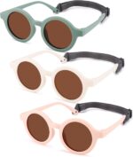 NULOOQ Bendable Polarized Baby Sunglasses with Strap Round Flexible for Infant Newborn & Toddler Age 0-24 Months - Image 2