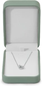 PU Leather Necklace Box Velvet Interior Necklace Gift Box Pendant Case Long Chain Display Storage Case for Wedding Birthday Mother's Day (Green) - Image 2